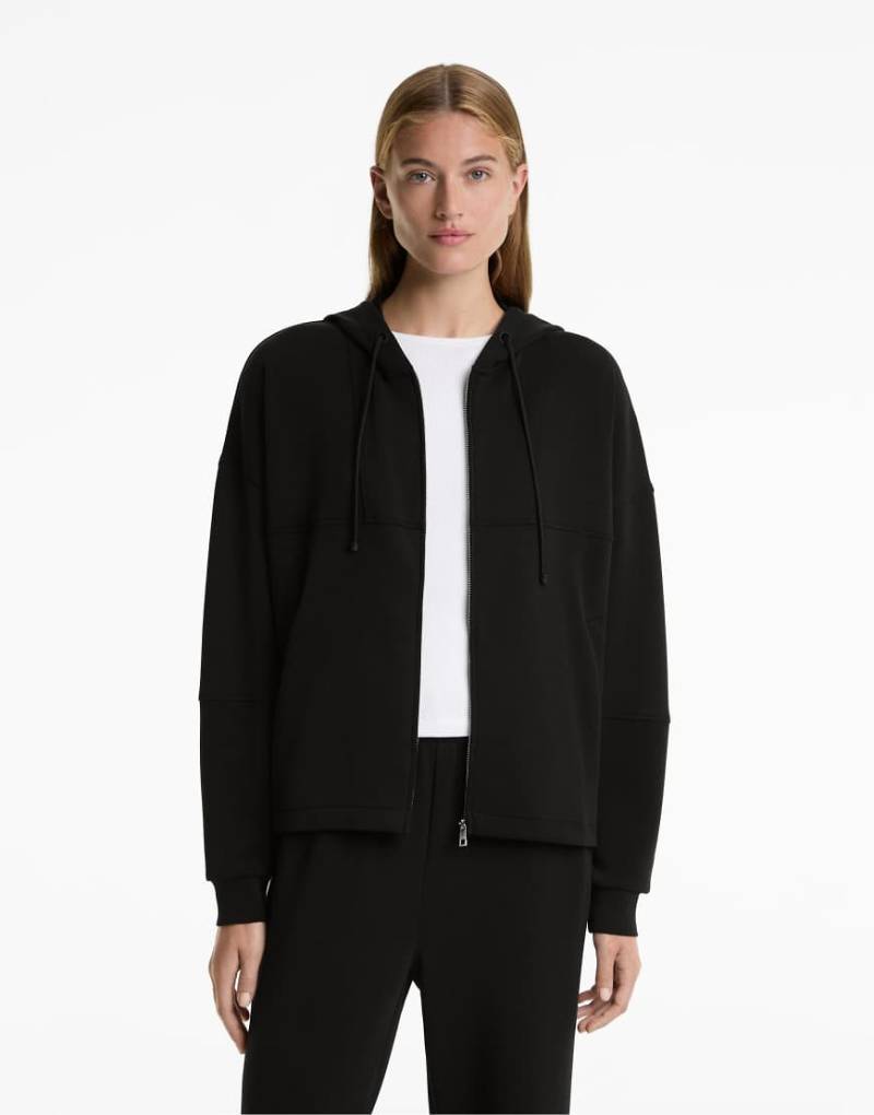 OYSHO - Jacke in Schwarz mit Kapuze und weichem Modal von Oysho
