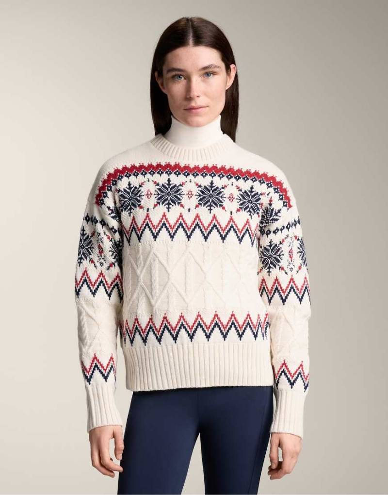 OYSHO - Jacquard-Strickpullover in Ecru mit Schneeflockenmuster-Neutral von OYSHO