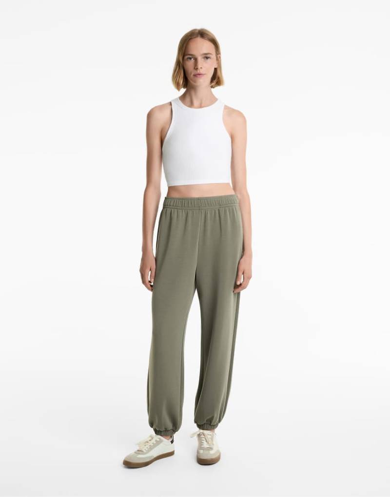 OYSHO - Jogginghose aus Modalmix in Khaki-Grün von Oysho