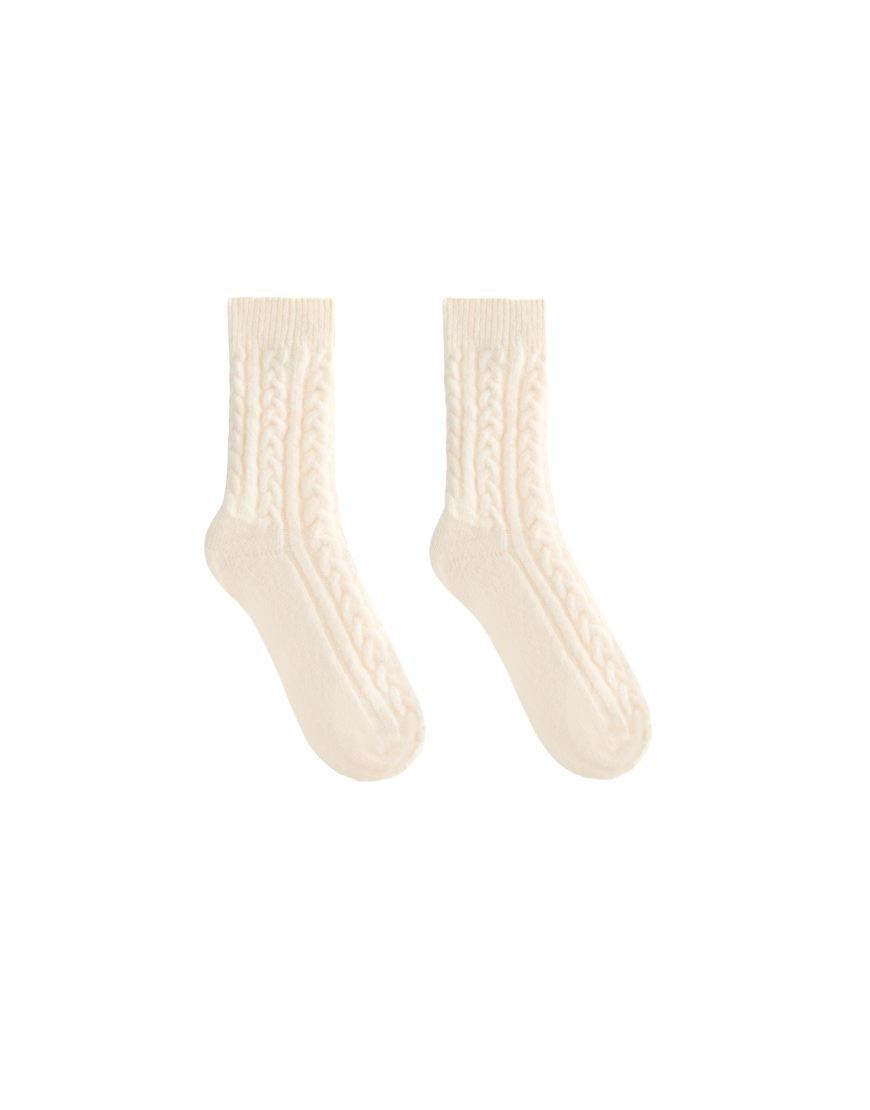 OYSHO - Klassische Socken aus 14% Alpaka und 12% Wolle in Ecru-Neutral von Oysho