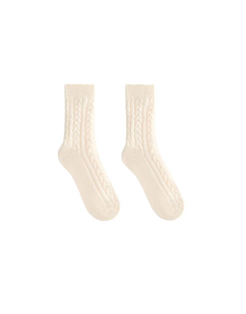 OYSHO - Klassische Socken aus 14% Alpaka und 12% Wolle in Ecru-Neutral von OYSHO