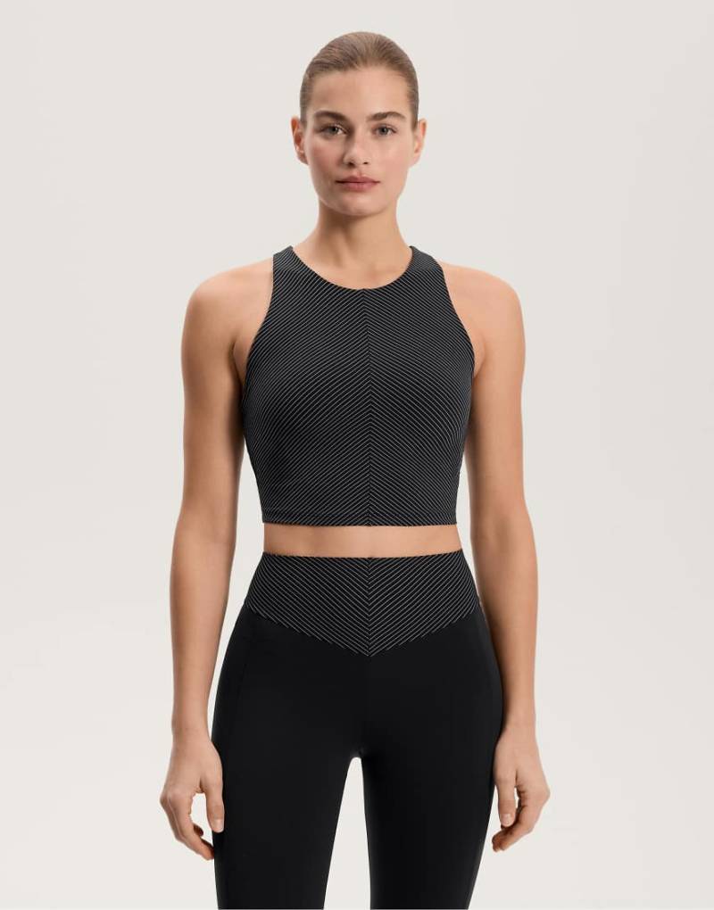 OYSHO - Kompressions-Tanktop in Schwarz mit Streifen von OYSHO