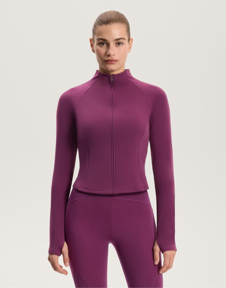 OYSHO - Leichte warme Jacke in dunklem Pflaumenlila von OYSHO