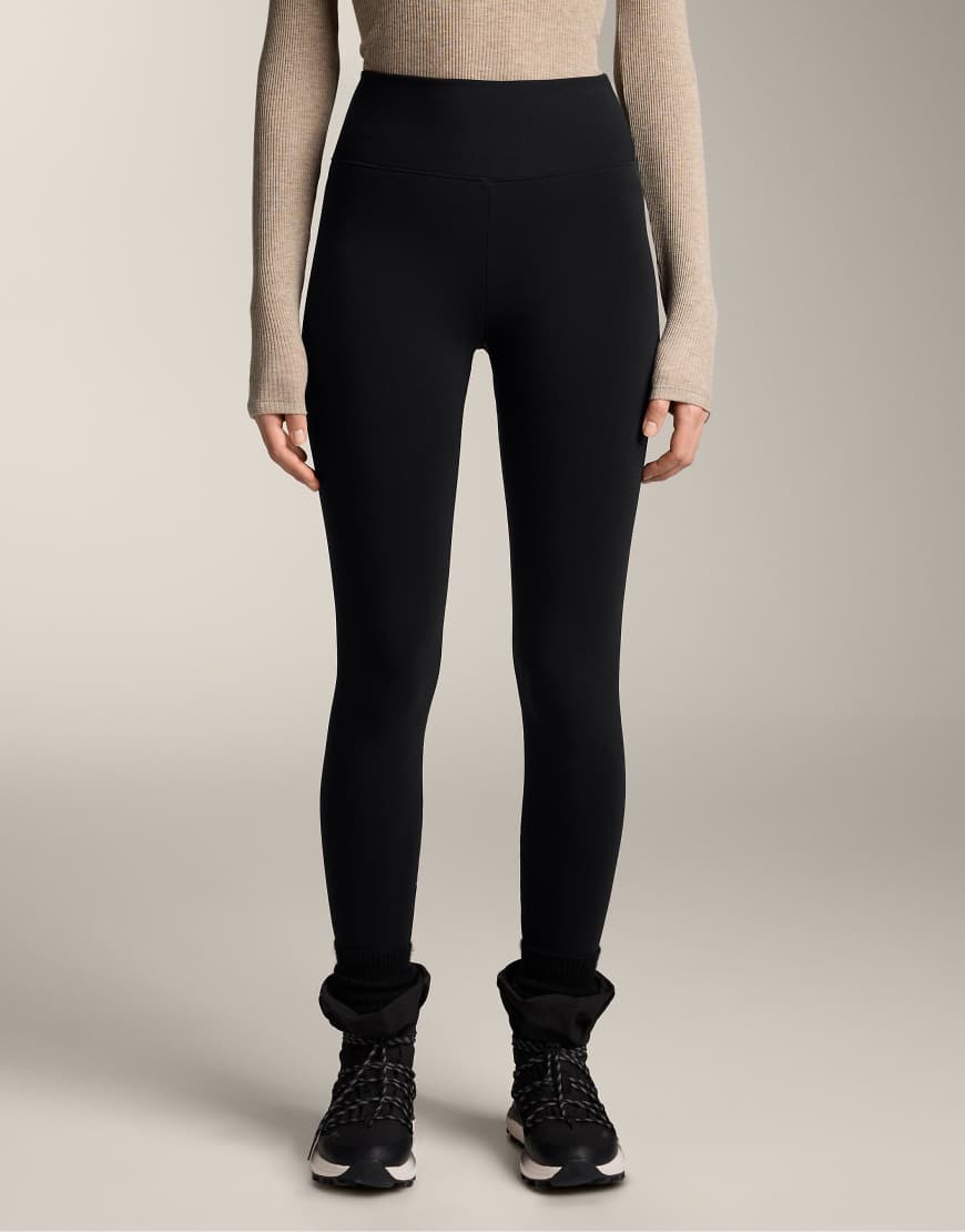 OYSHO - Nahtlose, knöchellange, superwarme Leggings in Schwarz mit sehr hohem Bund, 70 cm Schrittlänge von Oysho
