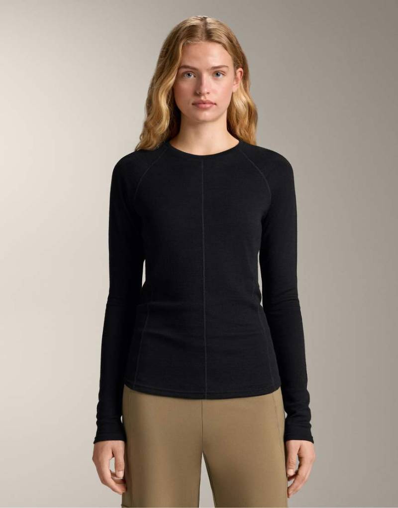 OYSHO - Nahtloses Baselayer-T-Shirt aus Merinowollmix in Schwarz von Oysho