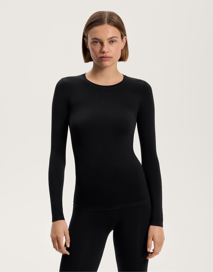OYSHO - Nahtloses Baselayer-T-Shirt in Schwarz von Oysho
