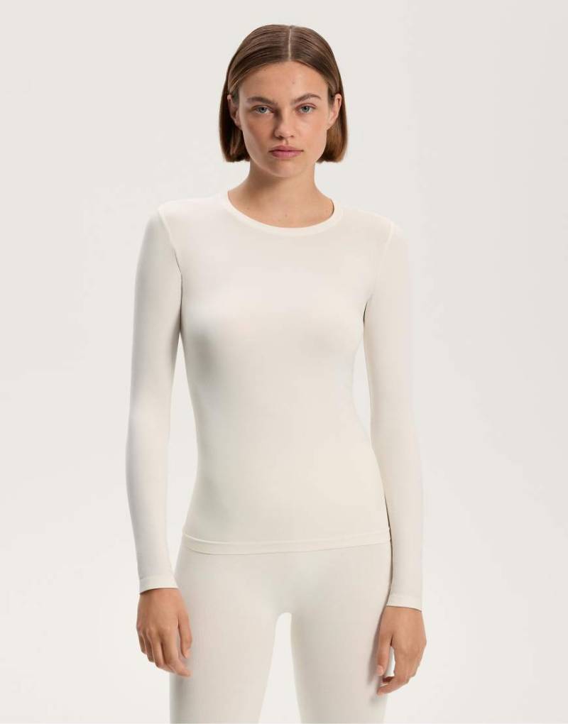 OYSHO - Nahtloses Baselayer-T-Shirt in blassem Ecru-Neutral von Oysho
