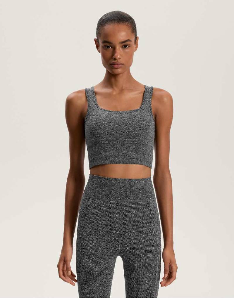 OYSHO - Nahtloses Tanktop in meliertem Dunkelgrau von Oysho