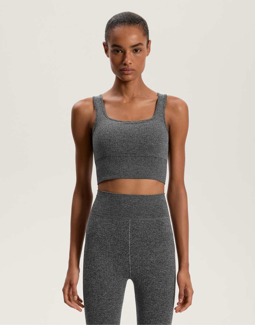 OYSHO - Nahtloses Tanktop in meliertem Dunkelgrau von Oysho