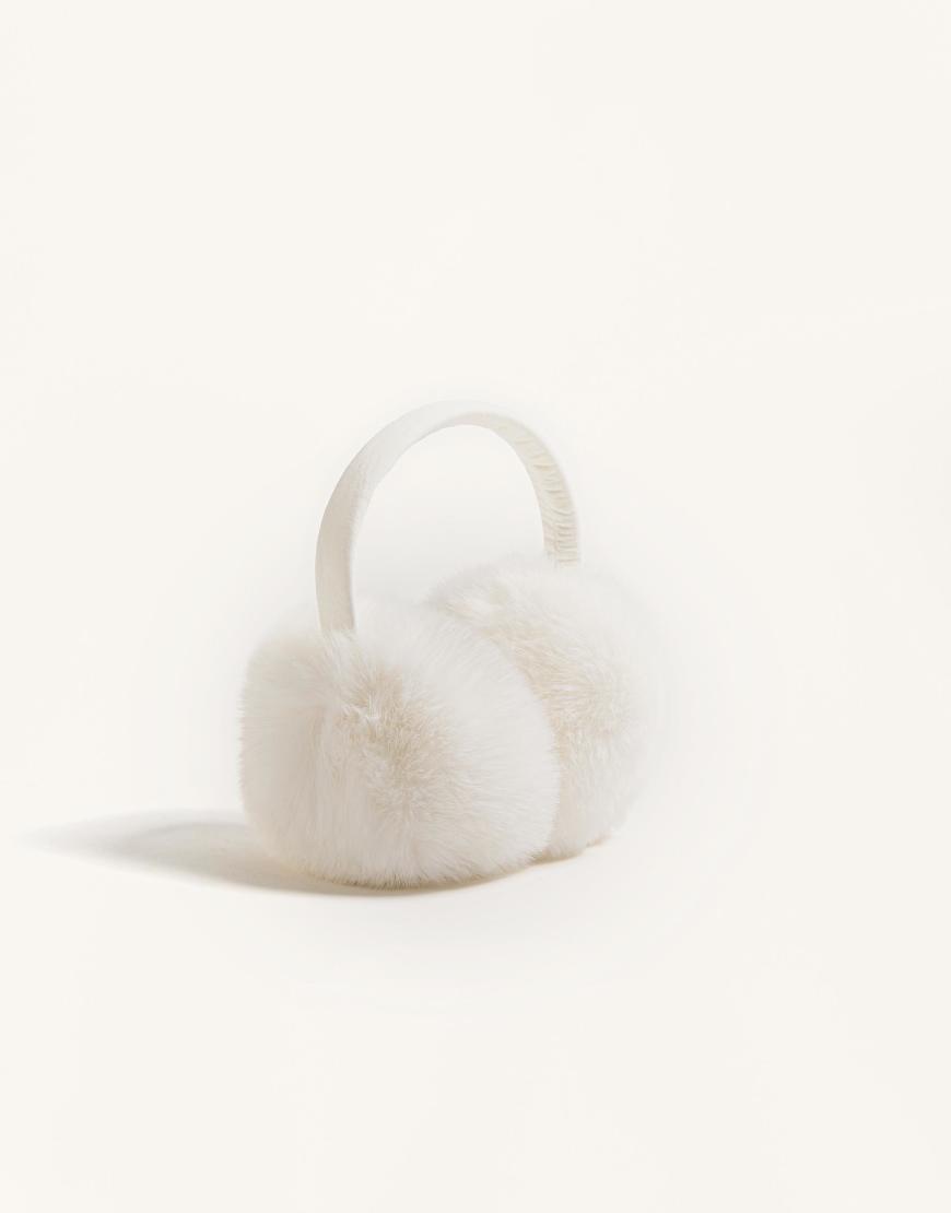 OYSHO - Ohrenschützer aus Kunstpelz in Ecru-Neutral von Oysho