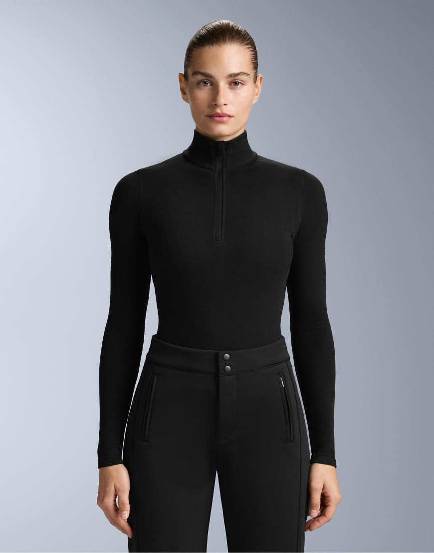 OYSHO - Polar Thermal - Baselayer-T-Shirt in Schwarz mit halblangem Reißverschluss von Oysho