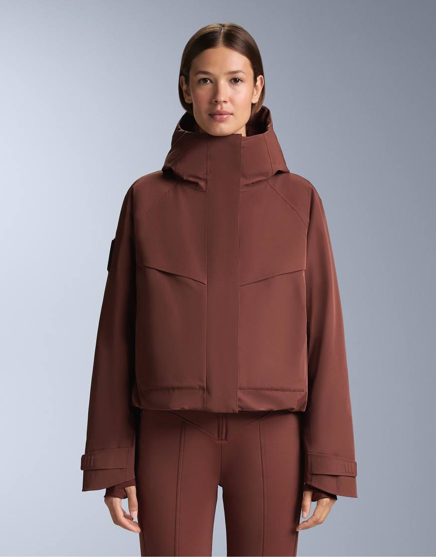 OYSHO - Primaloft Feel the Performance - Wasserdichte Skijacke in Terrakotta mit Taschen-Orange von OYSHO