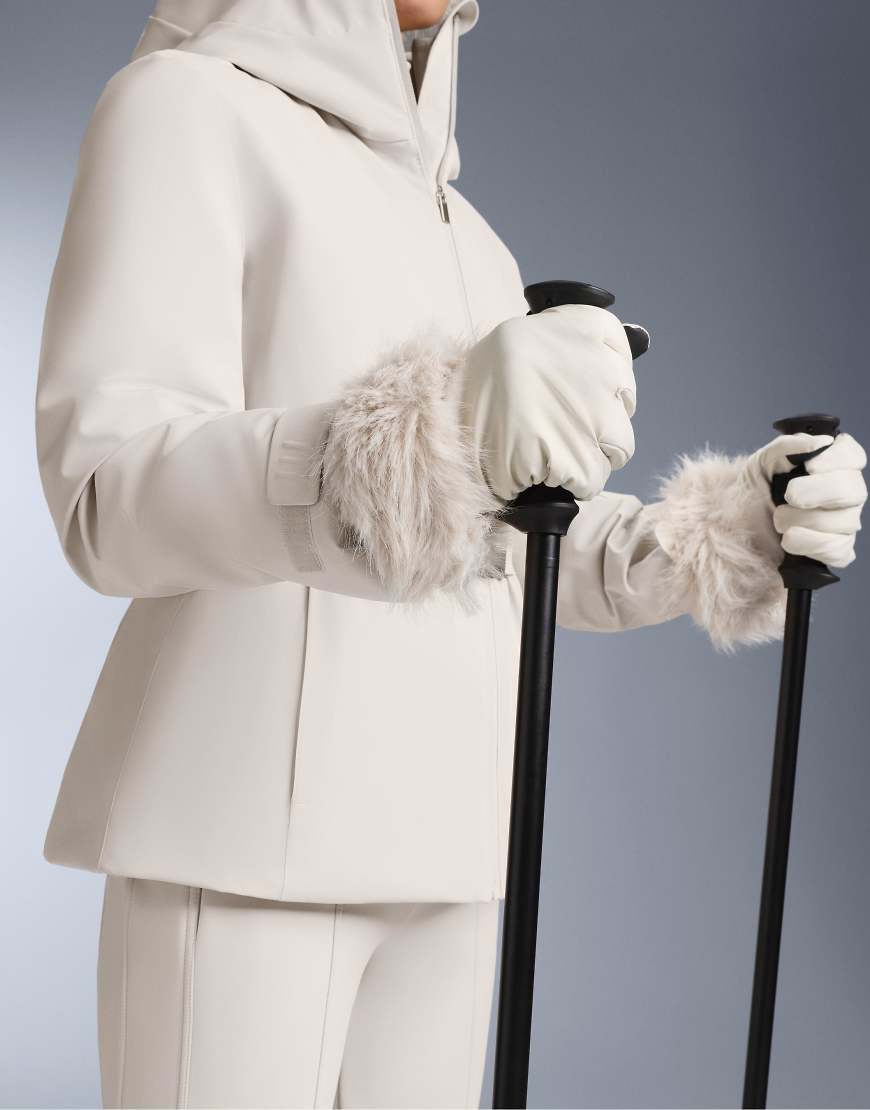 OYSHO - Primaloft - Handschuhe in Steinbeige mit Kunstpelzbesatz-Grau von Oysho