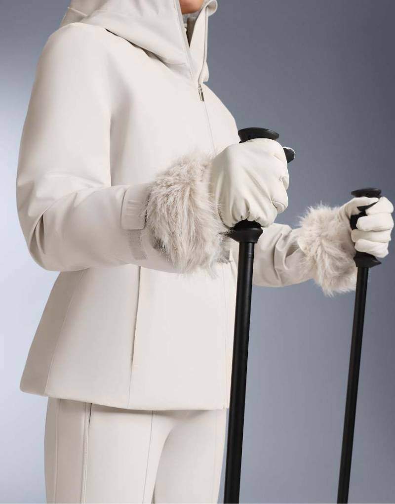 OYSHO - Primaloft - Handschuhe in Steinbeige mit Kunstpelzbesatz-Grau von Oysho