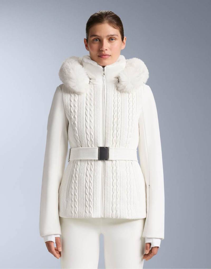 OYSHO - Sehr schmal geschnittene, wasserdichte Skijacke mit Primaloft-Isolierung in Wollweiß von OYSHO