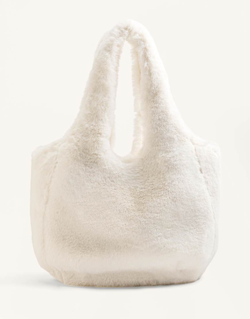 OYSHO - Shopper aus Kunstpelz in Ecru-Neutral von Oysho