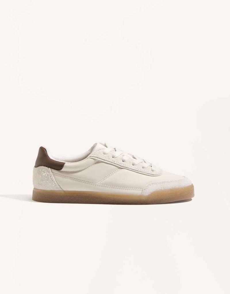 OYSHO - Sneaker in Ecru aus Nylon mit Veloursleder-Details-Neutral OYSHO - Sneaker in Ecru aus Nylon mit Veloursleder-Details-Neutral von Oysho