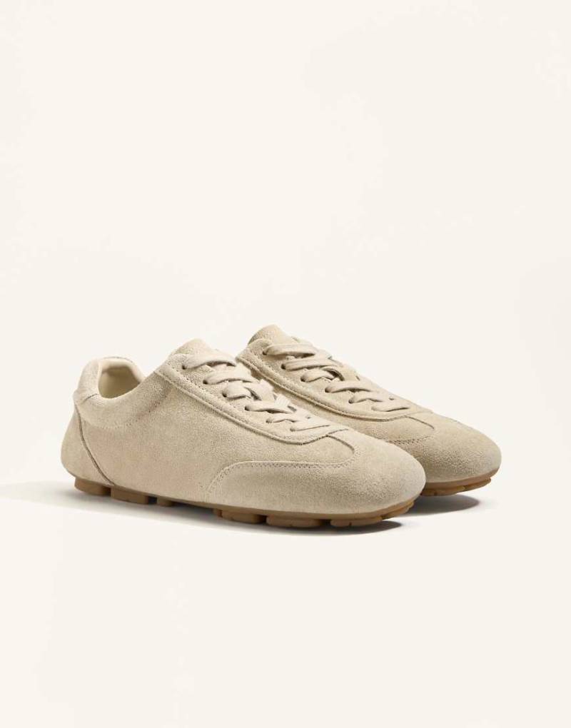 OYSHO - Split - Hausschuhe aus Wildleder in Sandbeige-Brown von Oysho