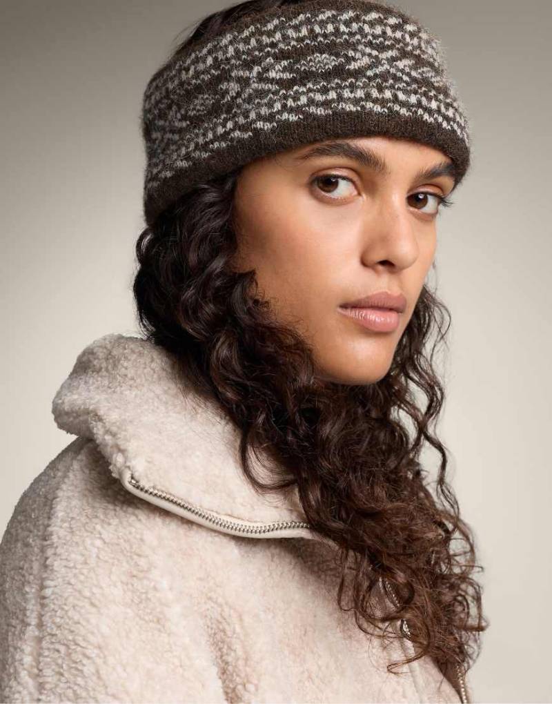 OYSHO - Stirnband in Braun mit Jacquard-Muster-Brown von Oysho