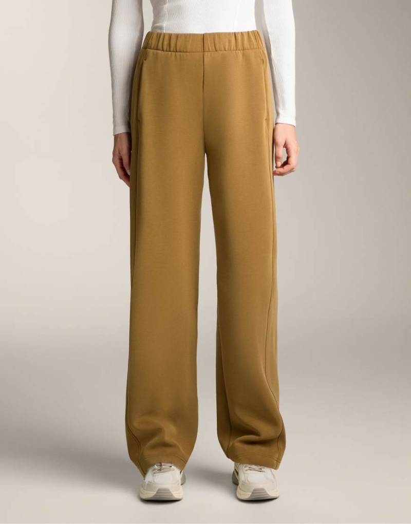 OYSHO - Straight-Fit-Hose aus angerautem Modal in Acid-Grün von Oysho