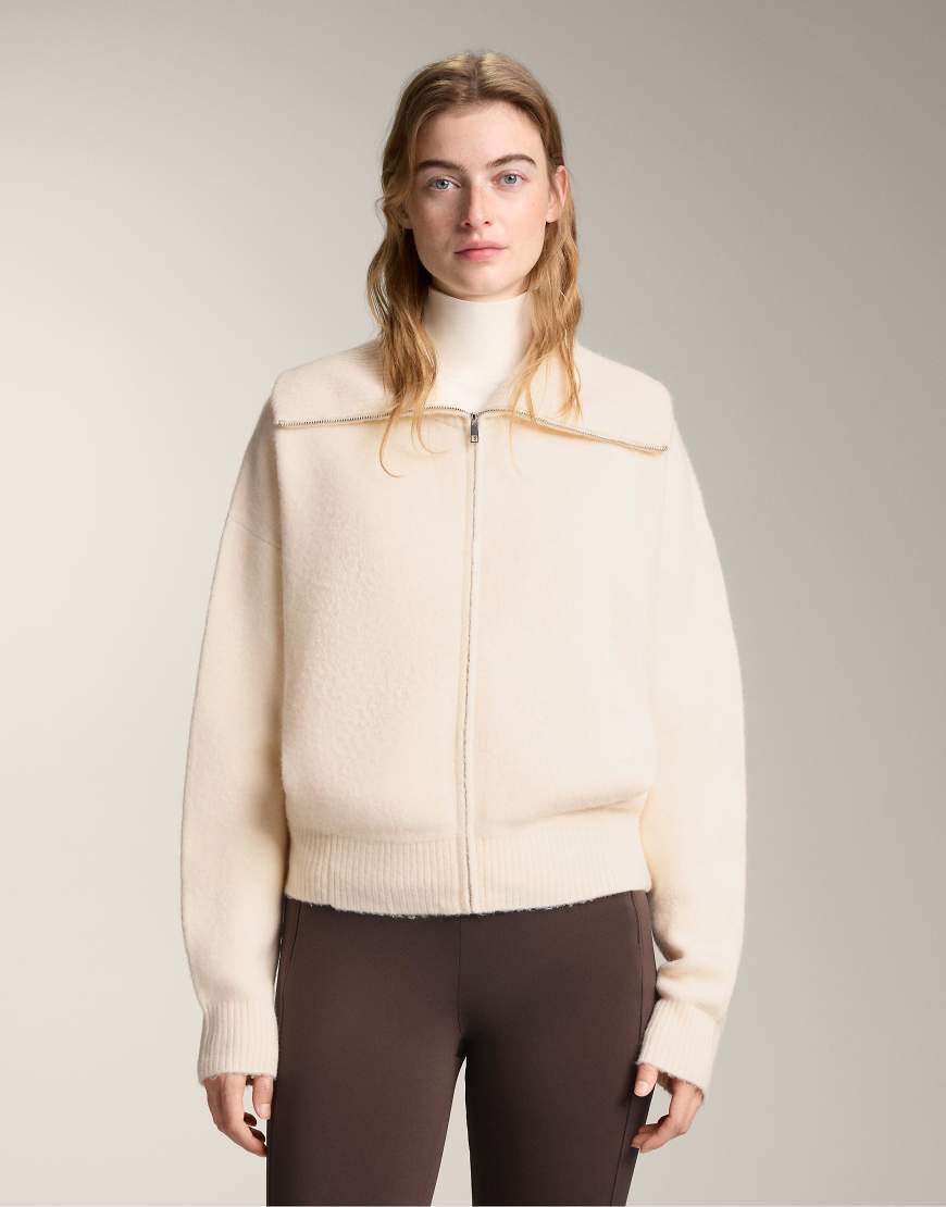 OYSHO - Strickjacke in Ecru mit hohem Kragen-Neutral von Oysho