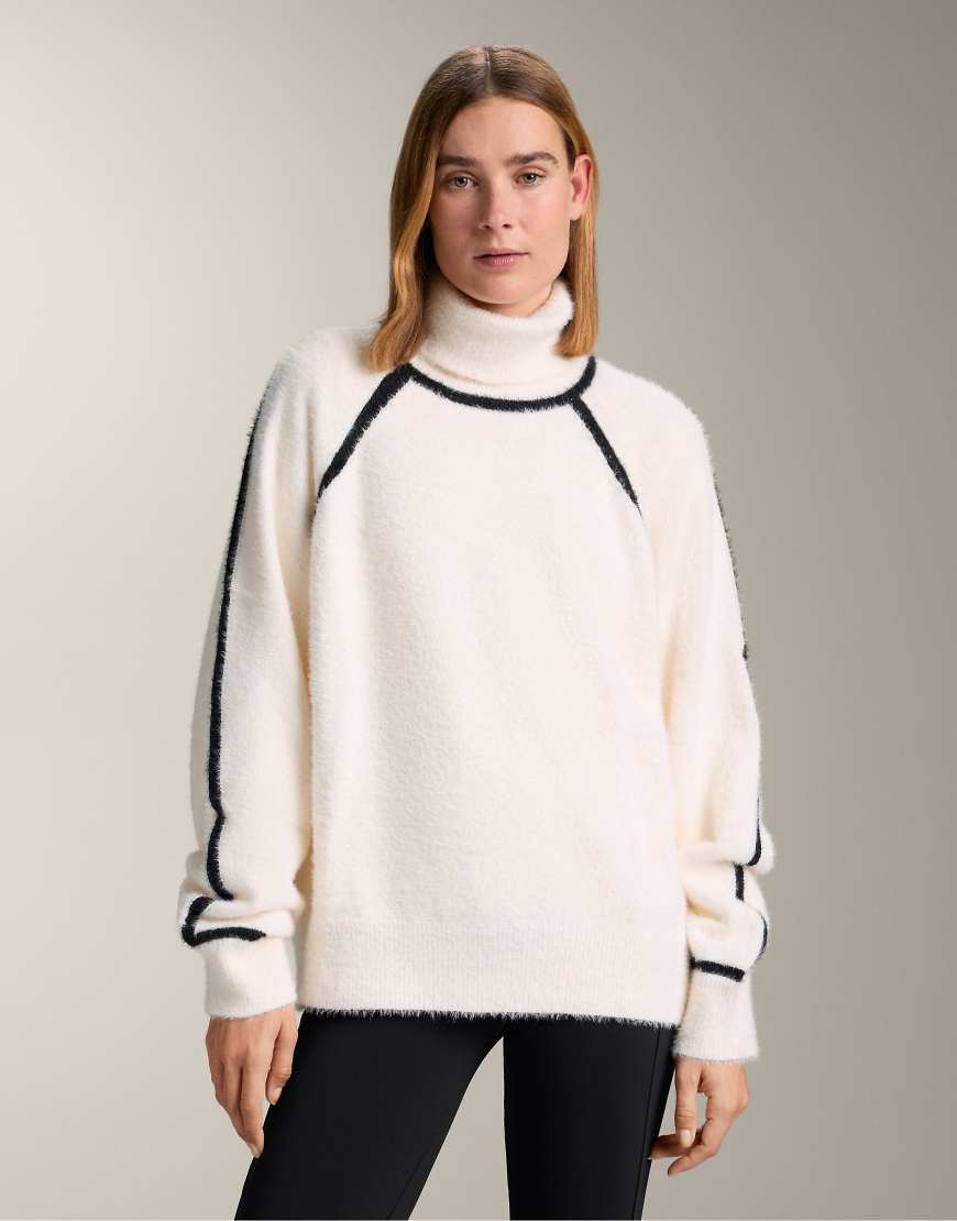 OYSHO - Strickpullover in Ecru mit Paspelierung und hohem Kragen-Neutral von Oysho