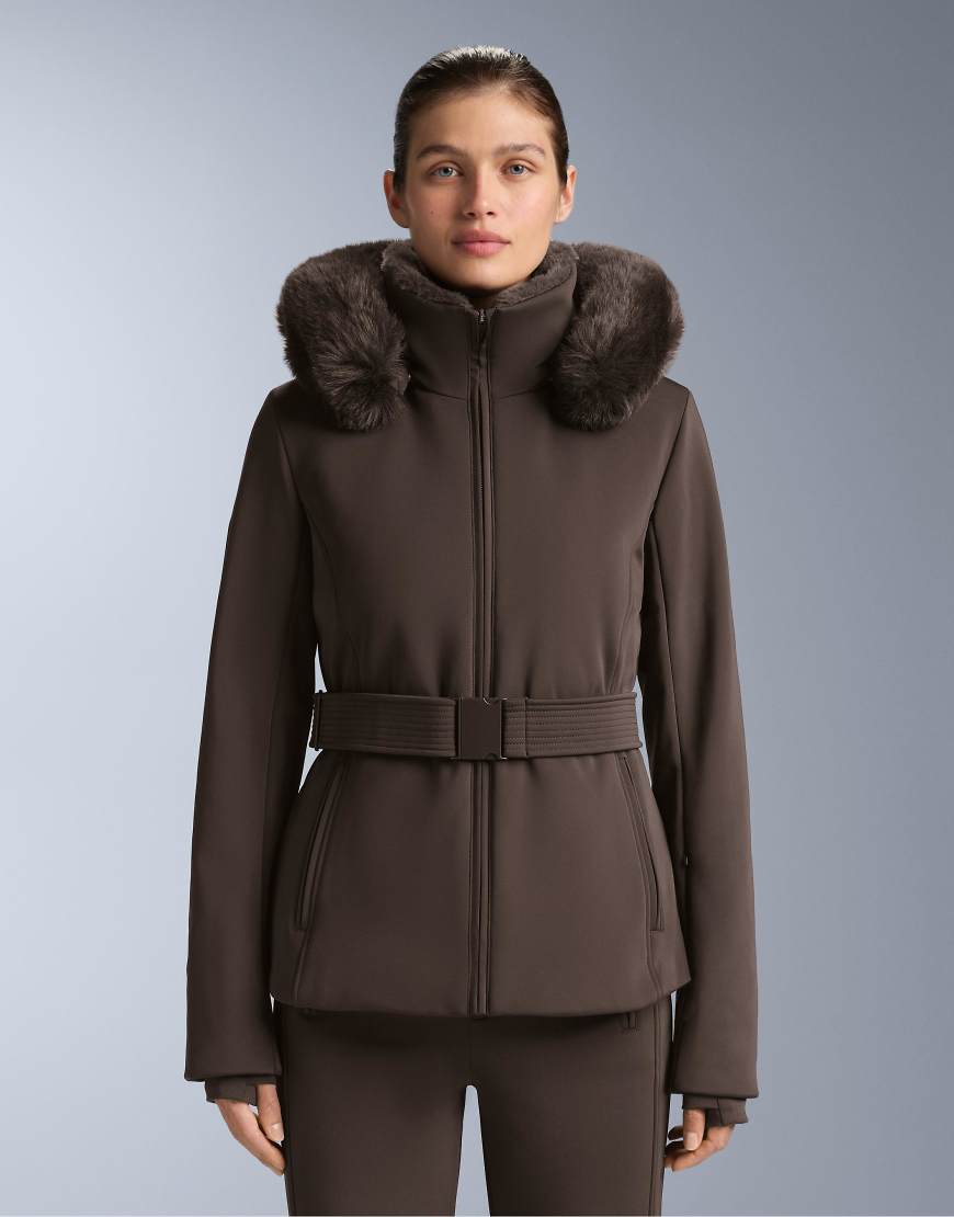 OYSHO - Super tailliert geschnittene Jacke aus wasserbeständigem Primaloft in Hellbraun-Brown von Oysho