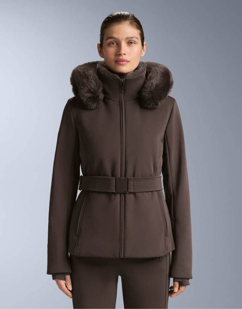 OYSHO - Super tailliert geschnittene Jacke aus wasserbeständigem Primaloft in Hellbraun-Brown von Oysho