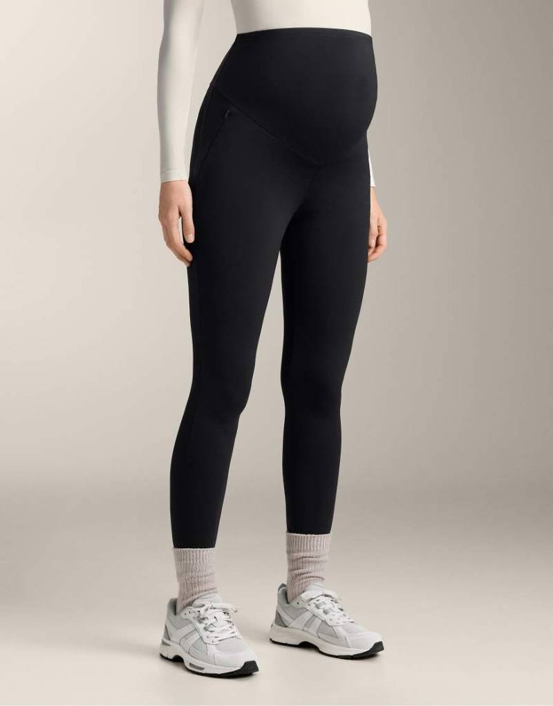 OYSHO - Warme, knöchellange Umstands-Leggings in Schwarz, 70 cm Schrittlänge von Oysho