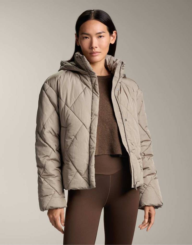 OYSHO - Wasserabweisende Jacke in Taupe mit Primaloft -Wattierung-Grau von Oysho
