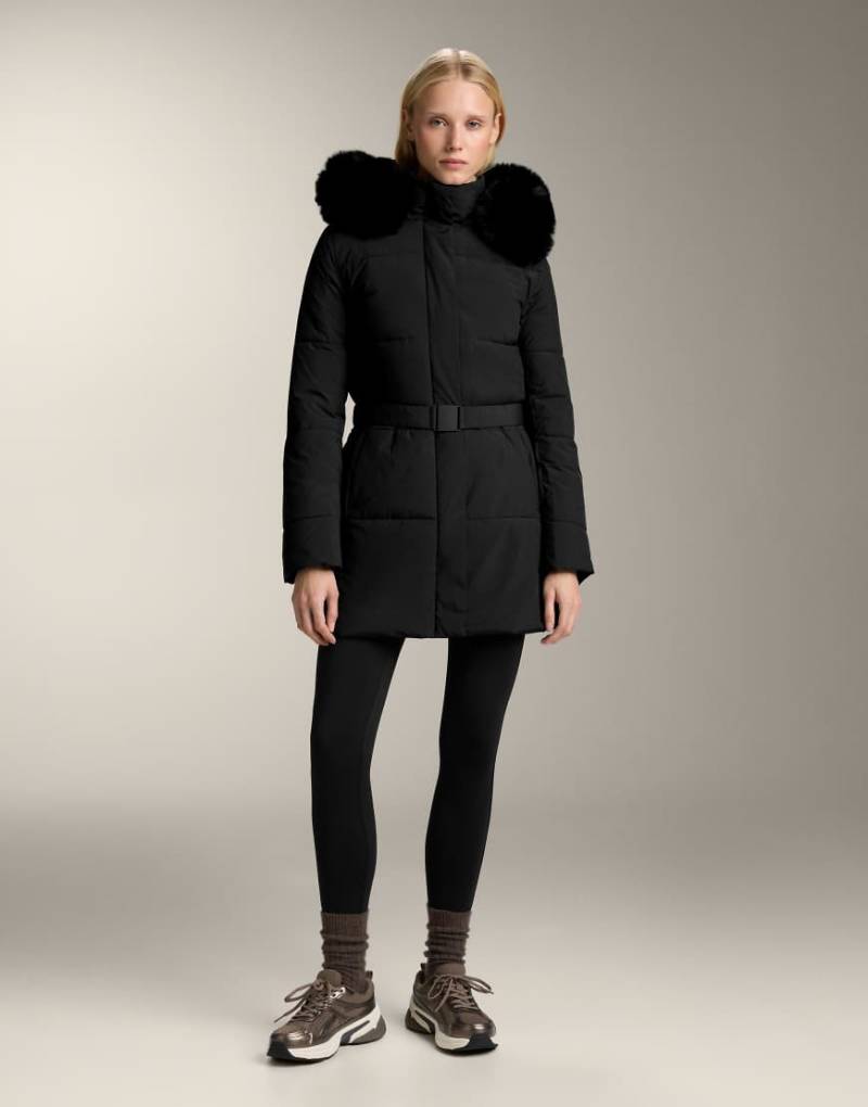 OYSHO - Wasserabweisende Midi-Jacke in Schwarz mit Primaloft-Wattierung von Oysho