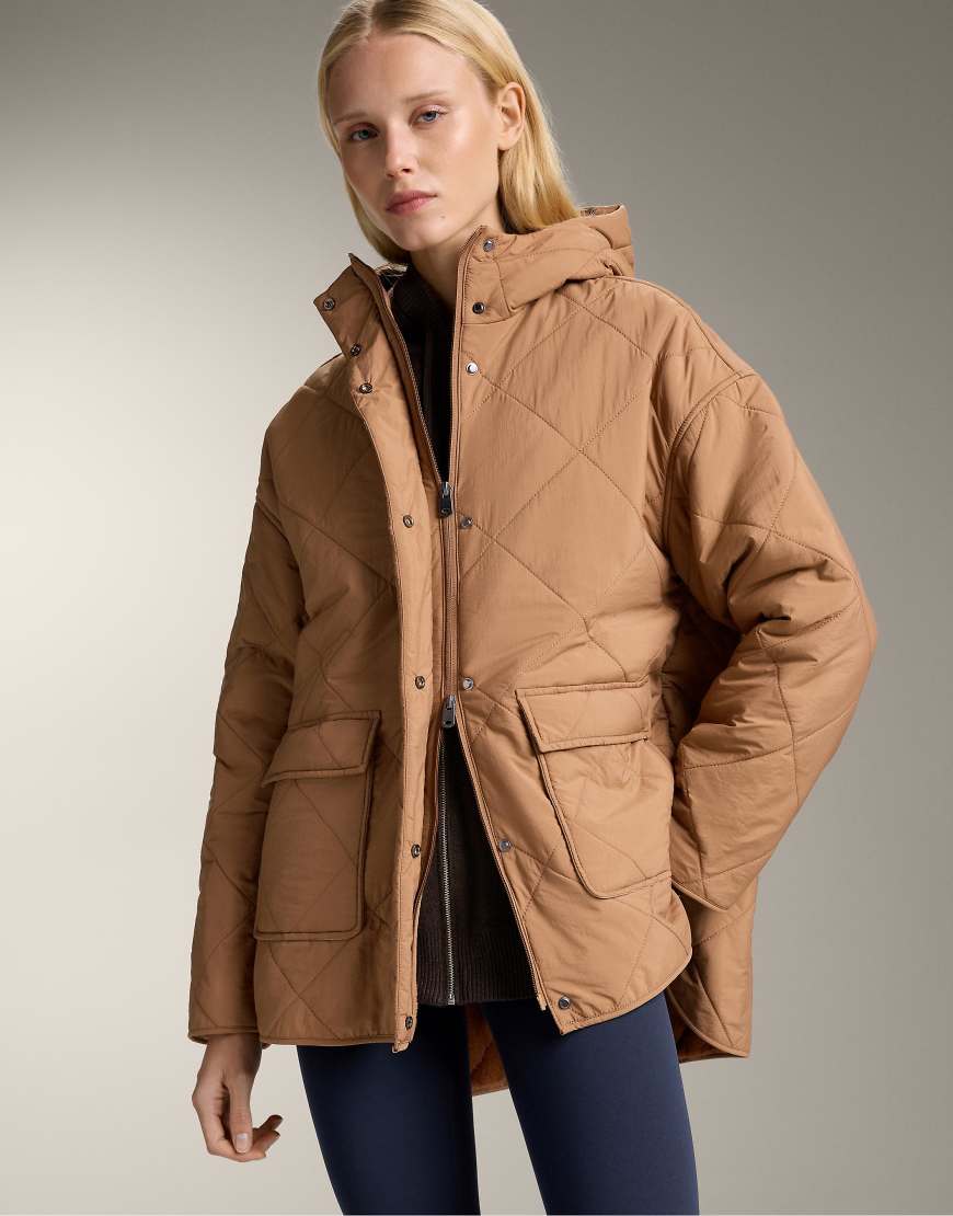 OYSHO - Wasserdichte, wattierte Jacke aus Fellex-Aerogel-Material in Toffeebraun-Brown von Oysho