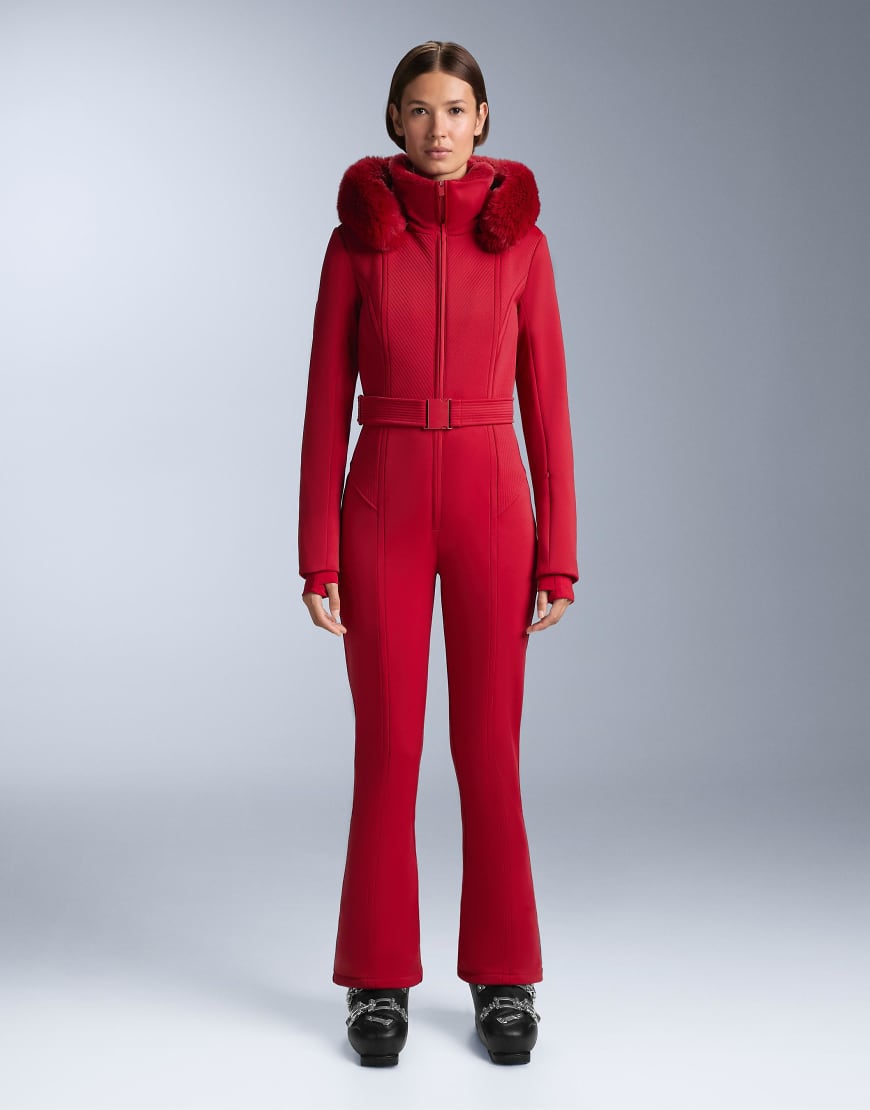 OYSHO - Wasserdichter, taillierter Stretch-Ski-Jumpsuit in Rot von Oysho