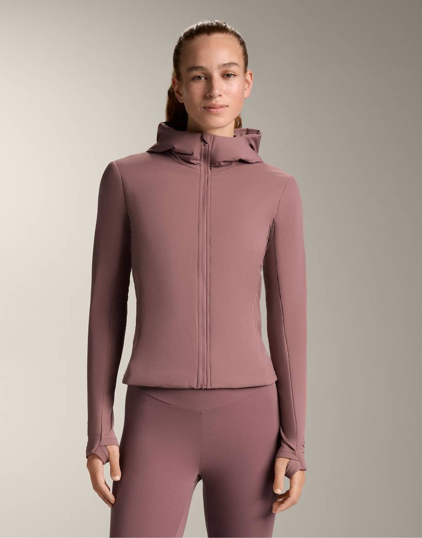 OYSHO - Wattierte Jacke in Rosa-Mauve mit vulkanischer Fellex-Füllung-Grün von OYSHO