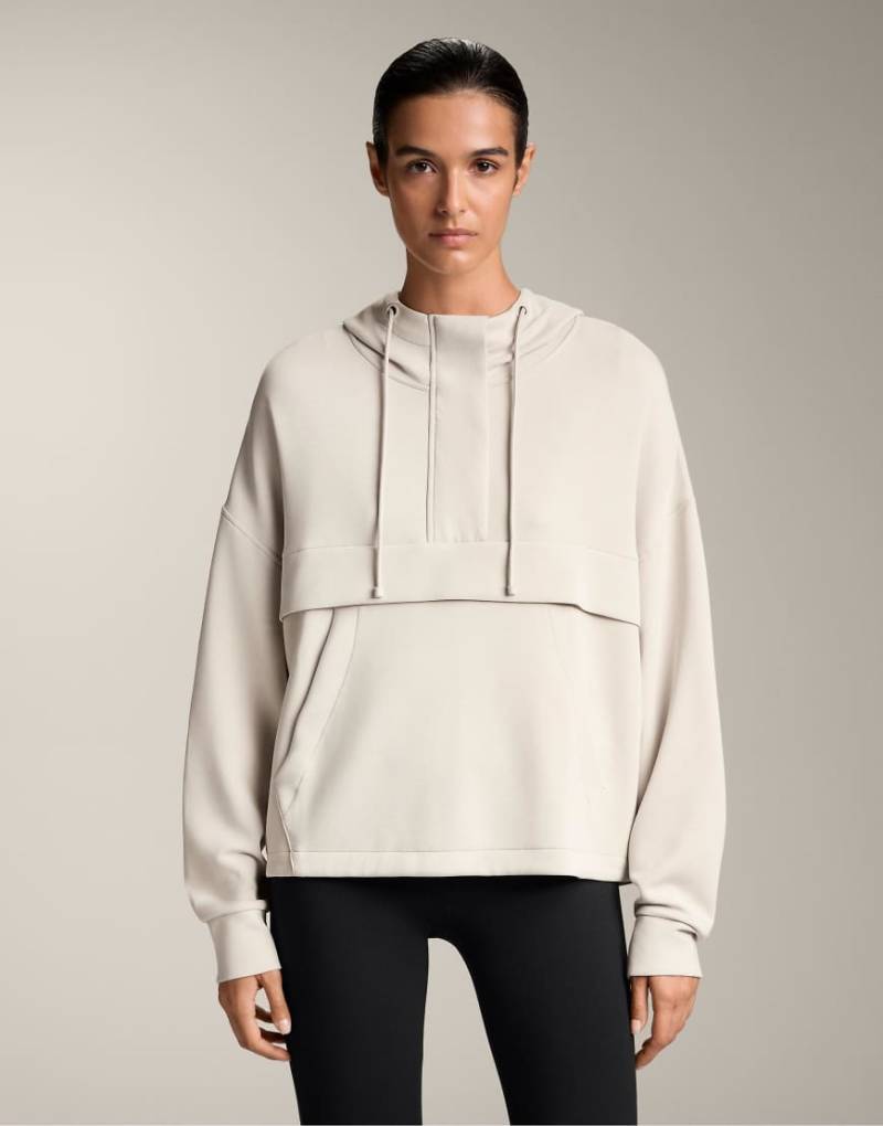 OYSHO - Weiches Sweatshirt in blassem Nerzbeige mit Modalanteil und Reißverschluss-Braun von Oysho