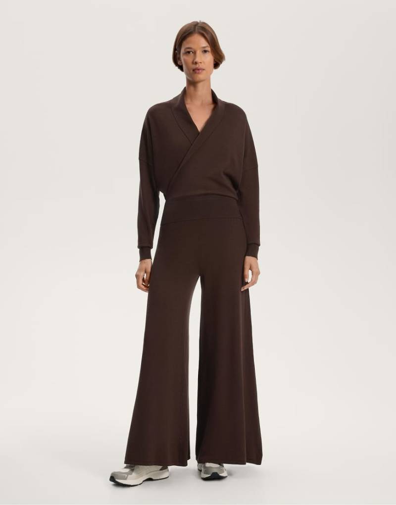 OYSHO - Weite, Hose aus Strick in Braun mit geradem Beinschnitt-Brown von OYSHO