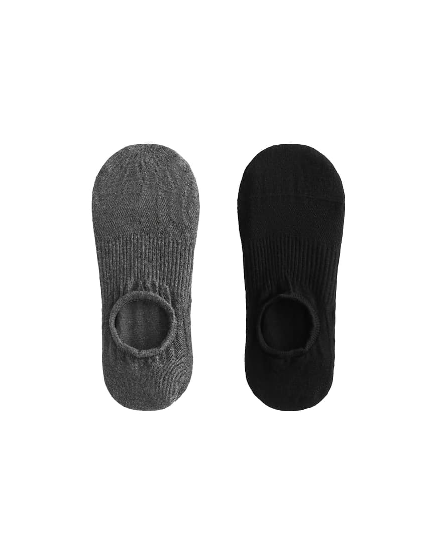 Oysho - 2 Paar Yoga- und Pilates-Socken aus Baumwollmix in Schwarz von Oysho