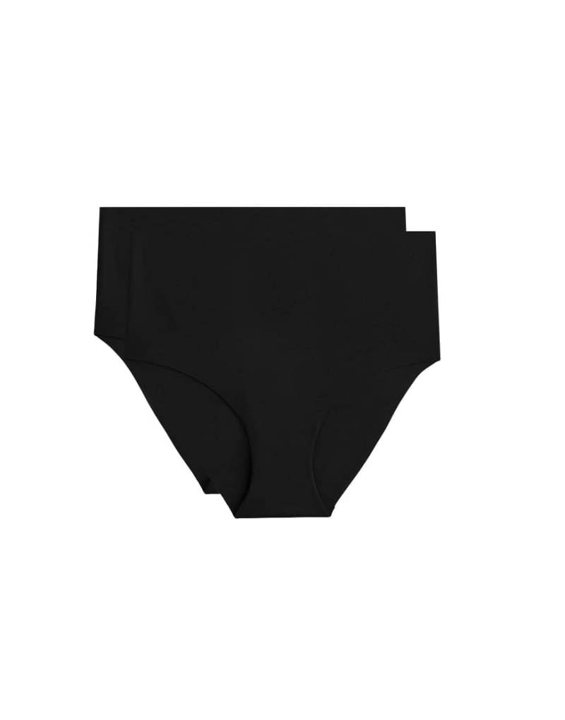 Oysho - 2er-Pack klassische Slips aus Polyamid-Mix in Schwarz mit mittelhohem Bund von Oysho