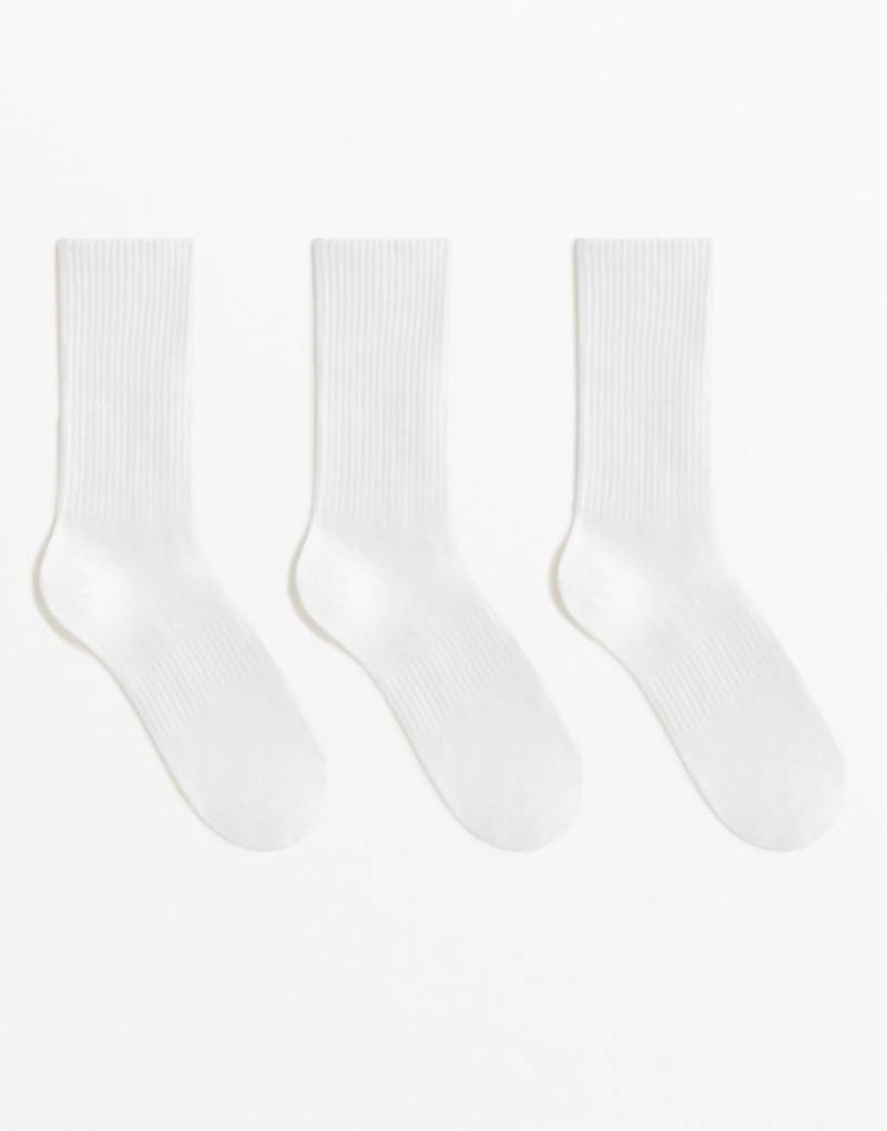 Oysho - 3 Paar Klassische Sportsocken aus Baumwollmix in Weiß von Oysho