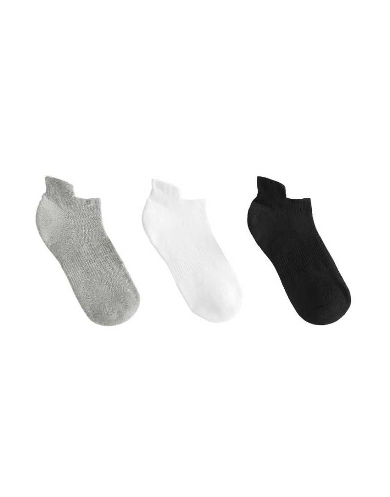 Oysho - 3 Paar Sport-Sneakersocken aus Baumwollmix in meliertem Mittelgrau mit Fersenlasche von Oysho