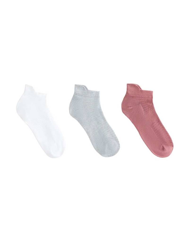 Oysho - 3er-Pack Sneaker-Socken aus Polyamid-Mix in Blassrosa mit Fersenlasche von Oysho