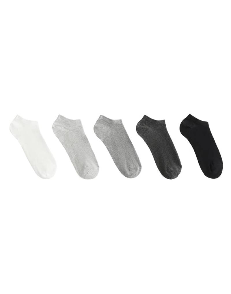 Oysho - 5 Paar Sneaker-Socken aus Baumwollmix in Dunkelgrau-Schwarz von Oysho