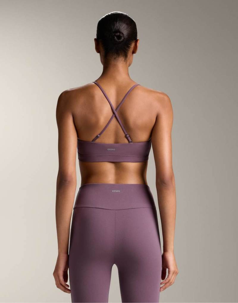Oysho - BH aus Comfortlux in Lila mit leichter Stützfunktion und überkreuzten Trägern von Oysho