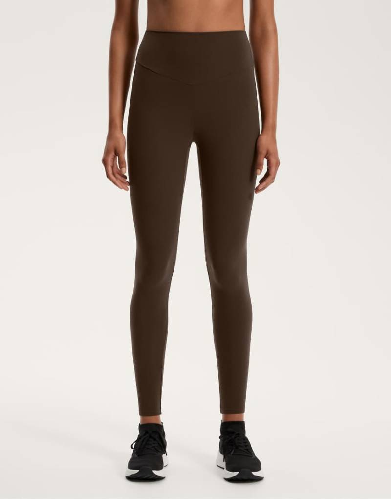 Oysho - Comfortlux - Knöchellange Leggings in Hellbraun mit hohem Bund von Oysho