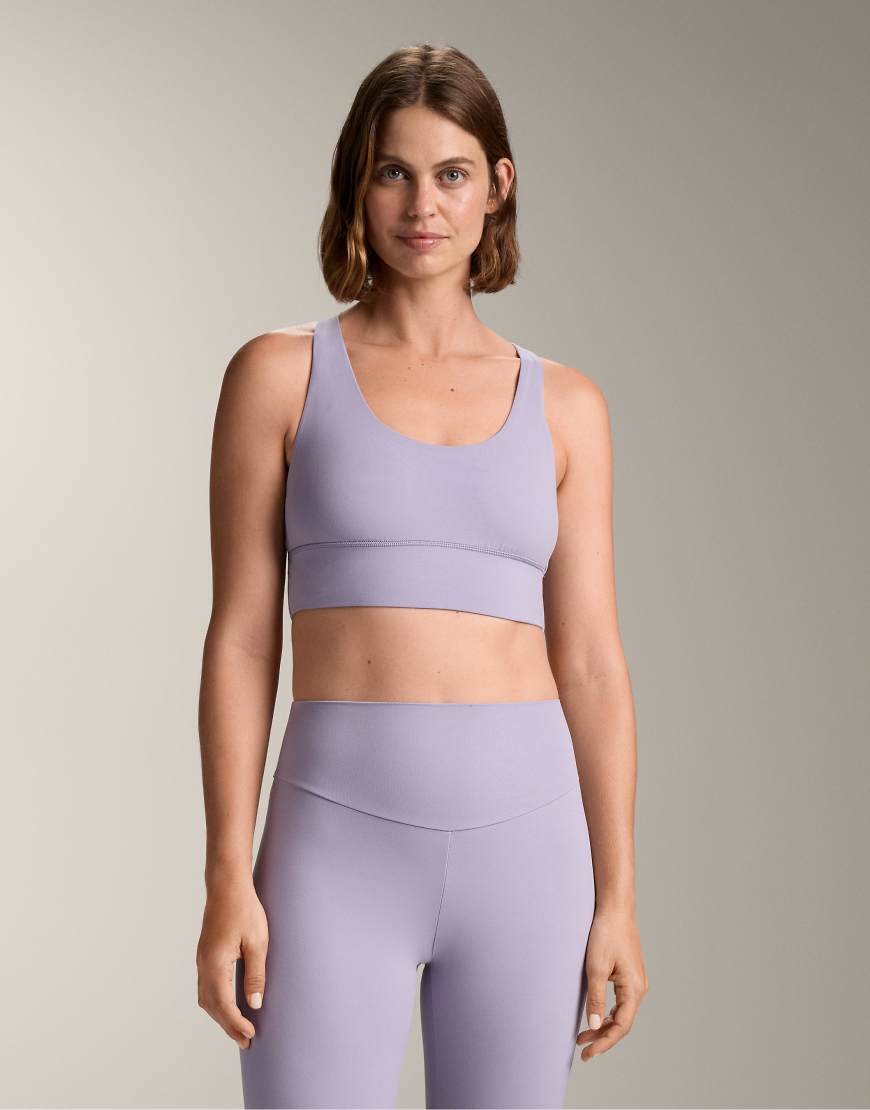 Oysho - Comfortlux - Sport-BH in Mauve mit Körbchen und mittlerer Stützfunktion-Grau von Oysho