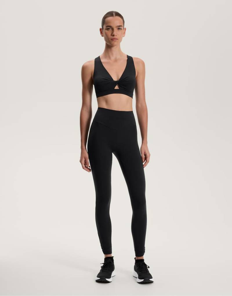 Oysho - Knöchellange Leggings aus Comfortlux in Schwarz mit hohem Bund, 65 cm von Oysho