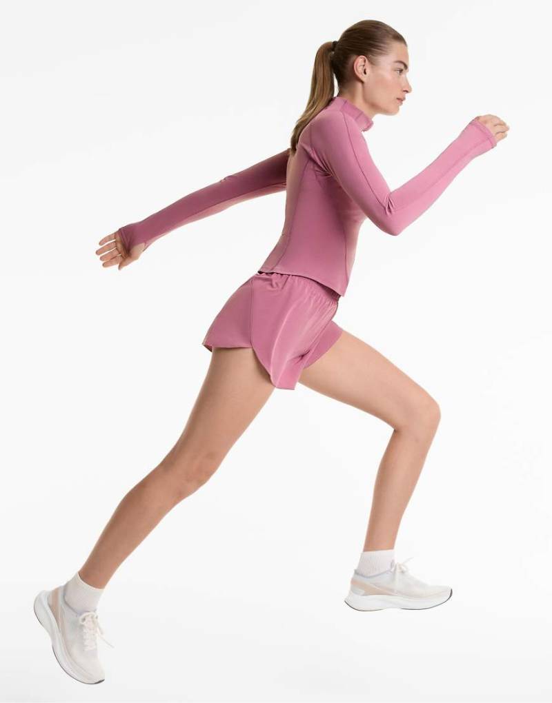 Oysho - Leichte, warme Jacke in Rosa mit Ziernähten von Oysho