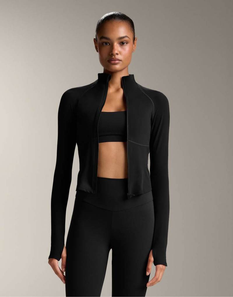 Oysho - Leichte, warme Jacke in Schwarz mit Ziernaht von Oysho