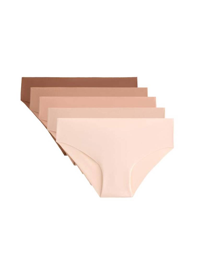 Oysho - Pantone - 5er-Pack klassische Slips aus Polyamid-Mix in Beige-Neutral von OYSHO