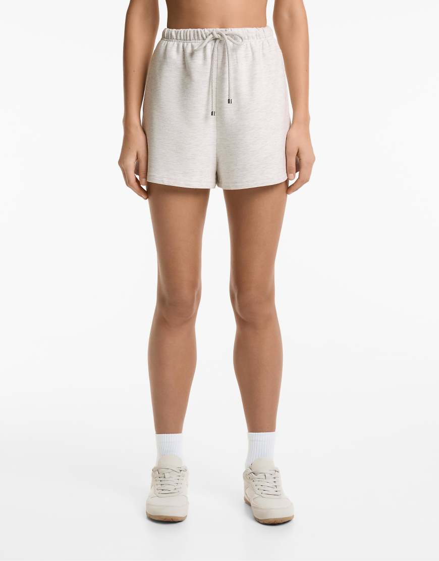 Oysho - Shorts aus Baumwoll-Modal-Mix in Blassgrau-Melange mit weitem Bein Oysho - Shorts aus Baumwoll-Modal-Mix in Blassgrau-Melange mit weitem Bein von Oysho